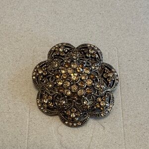 Coldwater Creek Silver and Gold Floral Brooch